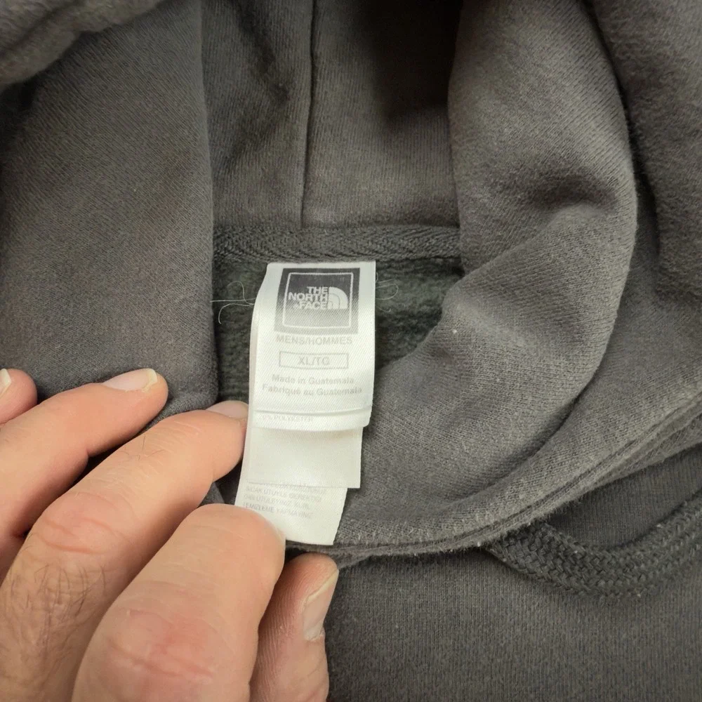 The North Face‎ Mens Hoodie Sweatshirt Grey With Red Letters XL Kangaroo Pocket